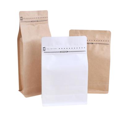 China 250g 500g 1kg Coffee Benas Bag Flat Bottom Moisture Proof Bag With Valve And T-zipper, Kraft Paper Bag In Stock for sale