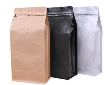 China Food Grade Wholesale Moisture Proof Matte Black Outdoor Package Coffee Bag With Valve Aluminum Foil Ziplock Coffee Pouch for sale