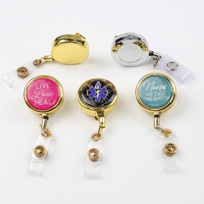 China Metal or ABS 32mm Metal Badge Retractable Reel for sale