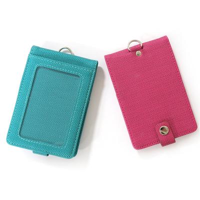 China 100% High Quality Eco-friendly Custom Design PU Leather ID Badge Holder Card Holders for sale