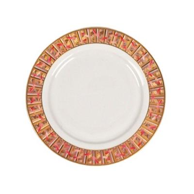 China Wholesale Restaurant Stored High Grade Diamond - Multi Gold Edge Porcelain Dish - Size Optional for sale