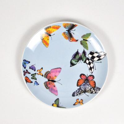 China Nordic Style Stocked Multi - Size Colored Butterfly Insect Patterns Ceramic Plates Set for sale