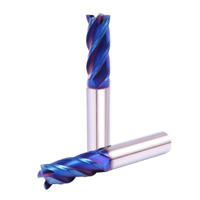 China Metal Work Tool R 4 Angle Cutter HRC65 Carbide Corner Radius End Mill Naco Coating For Steel for sale