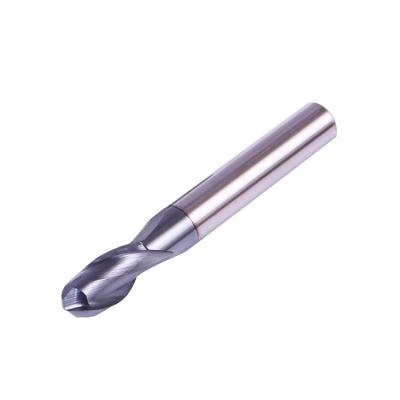 China Metal Work Tool Ball Nose Cutter HRC60 Carbide Ball Nose End Mill 2 Flute For Steel for sale