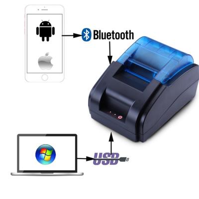 China 58MM printer 2 inch Android black and white blue tooth mobile thermal receipt printer with leather belt for business ESC/POS for sale