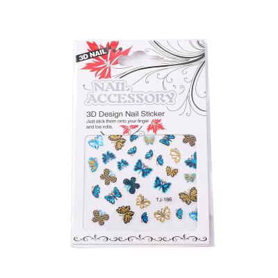 China Hotsale new durable butterfly nail stickers 3D DIY style fashional nail art ready to ship for sale