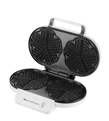 China Adjustable Electric Portable Waffle Maker Thermostat Double Round 2 Pieces Heart Shape Waffle Maker for sale