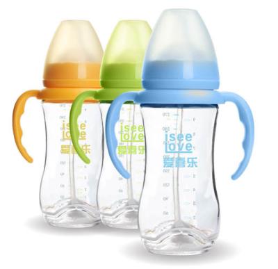 China 240ML Unbreakable Glass Baby Sipper Water Bottle Blue Pink Yellow Color Available for sale