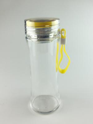 China Garrafa de água isolada amarelo do vidro de Borosilicate para beber, projeto original à venda