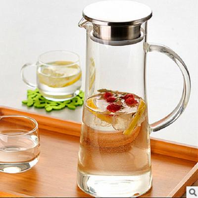 China Chaleira de chá alta do vidro de Borosilicate, bule 1500ml de vidro para o chá de florescência à venda