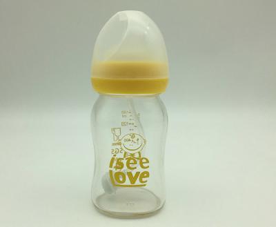 中国 180ml EN14350保証を用いる容易ではない壊されたガラス哺乳瓶 販売のため