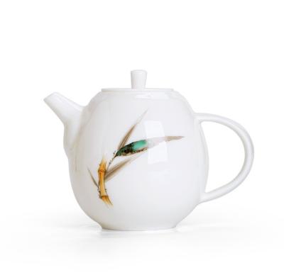 China Chinese Viable White Ceramic White Silk Road Jade Teapot 200ML for sale