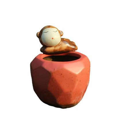 China Cute Hot Selling Succulent Plant Amazon Home Plant Europe Mini Ceramic Decorative Animal Cartoon Flower Pot Wholesale Succulent Plant for sale