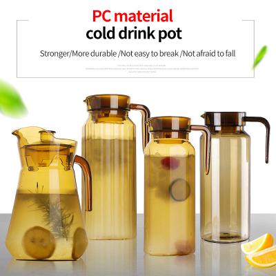 China Wine Beer Bottle Anti-falling Cold Water Kettles Beverage Water Pitcher Anti-falling Water Pitcher Brown Pot Party Bar Party Acrylic Round Viable for sale