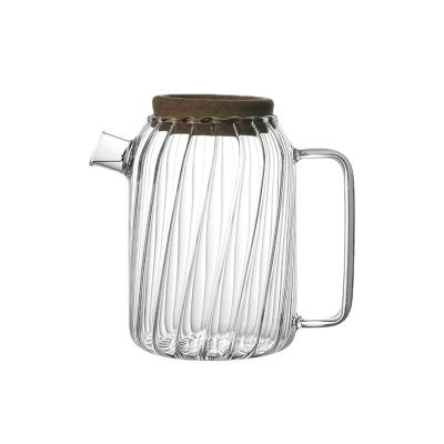 China Sustainable Water Bottles Water Pot Transparent Large Capacity Heat Resistant Water Pot With Handle Teapot Pitchers Kitchenware for sale