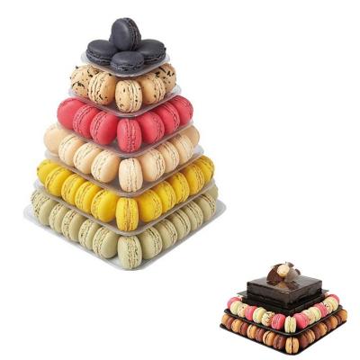 China Schwarze 9 Reihen-Blase Plastik-Macaron, das bequemen Macarons-Turm-Stand verpackt zu verkaufen