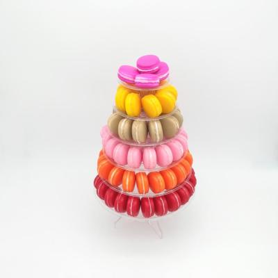 China 4 Geschichte Plastik-Macaron-Kuchen-Turm recyclebar zu verkaufen