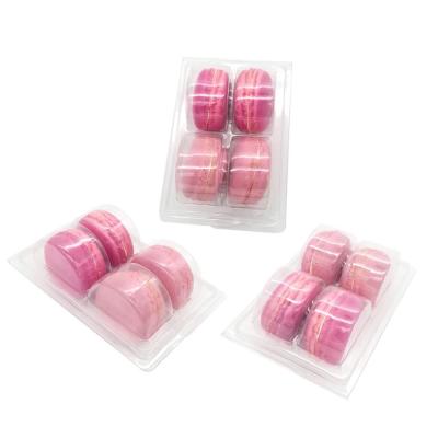 China Recyclebares Acryl- Plastik-Macaron, das Kasten freien Raumes 4pcs Macaron verpackt zu verkaufen