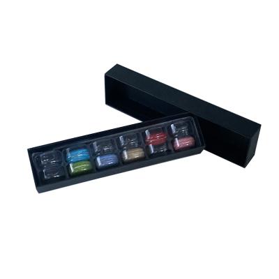 China Negro de empaquetado reciclable de lujo de la caja de regalo de Kraft 12pcs Macaron en venta