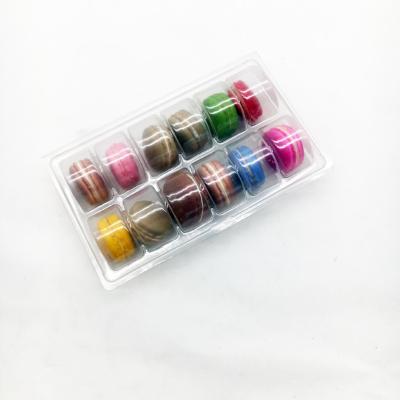 China Gleiche Größe, transparentes PVC/PET, 2x6-Anordnung, 12er-Pack Macaron-Schale Muschelschalen-Macaron-Verpackung, zusammenklappbare Macaron-Schale zu verkaufen