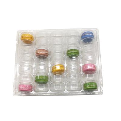 China 5x7 35pcs Macaron Packaging Clear PVC PET Plastic Tray For Macaron Packing for sale