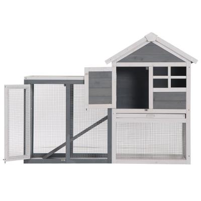 China Hutch Windproof Guinea Pig Cage Rabbit Wooden 2 Tier Rabbit Cage With Pull Out Tray for sale