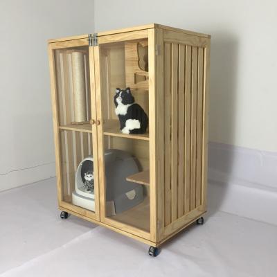 China Luxury Windproof Wooden Cat House for sale