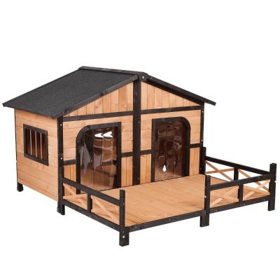 China Outdoor Luxury Windproof Dog Kennel Good Quality Wooden Dog Cages For Sale for sale