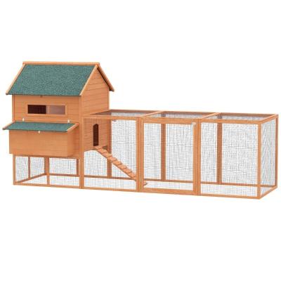 China Windproof Wooden Lockable Poultry Hen Cage Chicken Cage Backyard Large Chicken House Cage With Laying Box And Run for sale