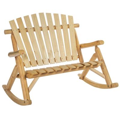 China Traditional Outdoor Fir Wood Patio Adirondack Rocking Chair Rustic Furniture for sale