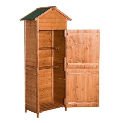 China Easily Assembled Garden Storage Shed 2 Shelves Tool House With Asphalt Roof for sale