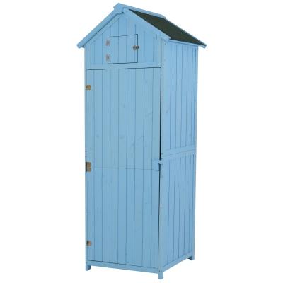 China Clearance Blue Color Easily Assembled Backyard Garden Tool Wooden Storage Shed Storage Tool Outdoor Home for sale