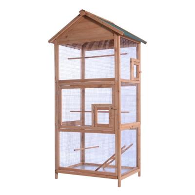 China Stable Luxury Large Size Wooden Bird Cage Windproof for sale