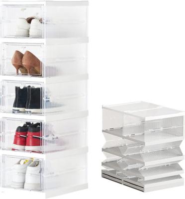 China Stymeto 6 Layers Stable Orgianzer Shoe Box Foldable Boxes Plastic Durable Rack Without Shoe Installation for sale