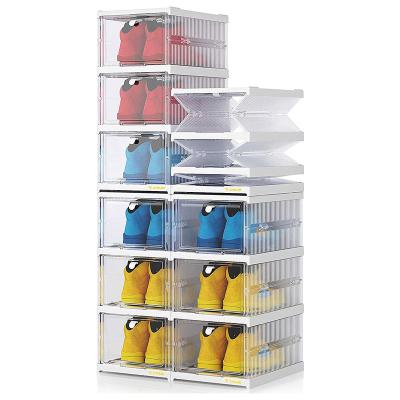 China Custom Durable Materials Storage Shoe Storage Viable Without Installation Random Logo Combinations PET Shoes Rack for sale