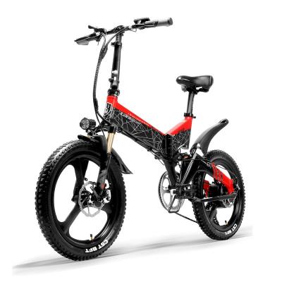 China LANKELEISI G650 aluminum alloy 20 inch folding ebike 48V 10 lithium battery alloy frame e-bike aluminum electric bicycle 10 oh for sale