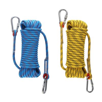 China Factory Wholesale High Strength Color Polyester Woven Rope OEM Size Static Climbing Rope For Climbing for sale