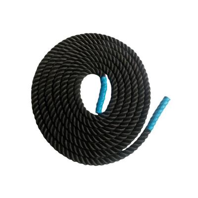 China Black 38/55mm Polyester PET Length Climbing Resistance Rope Aging Fitness Exercise Arbitrary Battle Ropes for sale