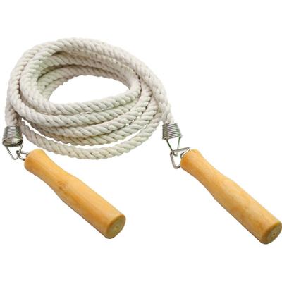 China Wooden Handle Group Jump Rope OEM Source Factory Sales Price Moderate Size Custom Cotton Many People Jump Rope for sale