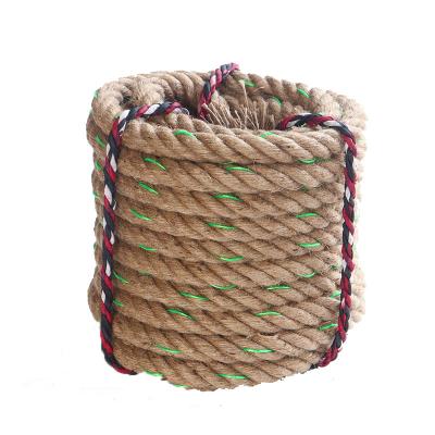 China Factory Wholesale High Quality Jute Conflict Rope Size OEM Conflict/Climbing/DIY/Battle Line With Flag For Kids And Adults for sale