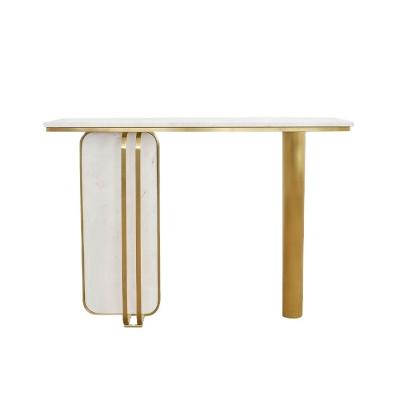 China High Quality Convertible Rectangular Thick Panel Entryway Console Table Stainless Steel Hallway Top Modern Table for sale