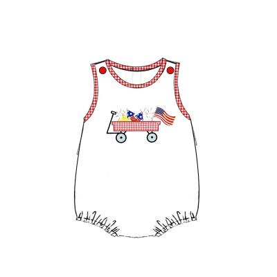 China Hot Sale USA Independence Day Toddler Infants Clothes 4th July Baby Boy Romper Cotton Sale Newborn Baby Overalls for sale