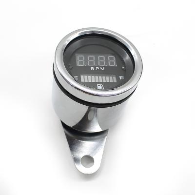 China Motorcycle 2-in-1 Metal Led Modified Fuel Gauge Meter Odometer Led Digital Display Tachometer for sale