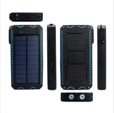 China Large Capacity Sloar Panel Charging Solar Power Bank 10000mAh Phone Charging Power Bank with Outdoor Cigarette Lighter Backup Dual USB Charger for sale