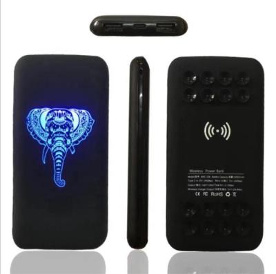 China LED Display 10000mAh Power Bank Wireless Suction Logo Luminous Led Power Bank for sale