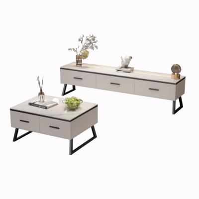 China New Design TV Stand Simple Living Room TV Cabinet Tea Table Combination Set Of New Trend Good Prices for sale