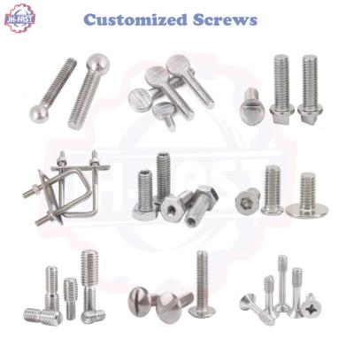 China Custom Logo Slotted Shoulder Non-standard Machine Screw Brass Carbon Stainless Steel for sale