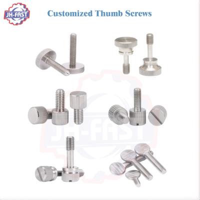 China Zinc-Aluminum Coated Machine Thumb Screw with Slotted Flat Knurled Head M3 M4 M5 M6 M8 for sale