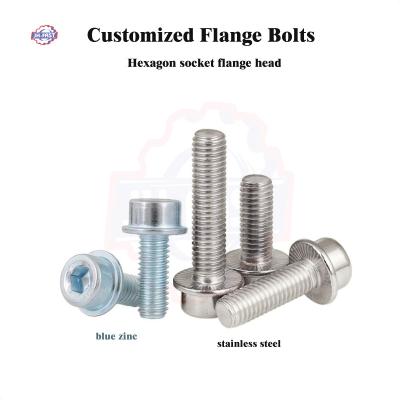 China Hex Socket Head Flange Bolts Carbon Steel Stainless Steel M3 M4 M5 M6 M8 M10 with 1 for sale