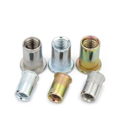 China M3 M4 M5 M6 M8 M10 M12 Flat Head Knurled Threaded Insert Rivet Nut Control for sale